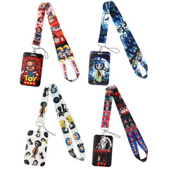 恐怖手機掛繩卡套 相機吊牌掛脖鑰匙鏈校園公交防丟硬殼卡套