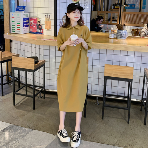 Maternity wear, summer dress, long cotton T-shirt, Korean style loose maternity skirt, summer knee-length skirt, summer skirt