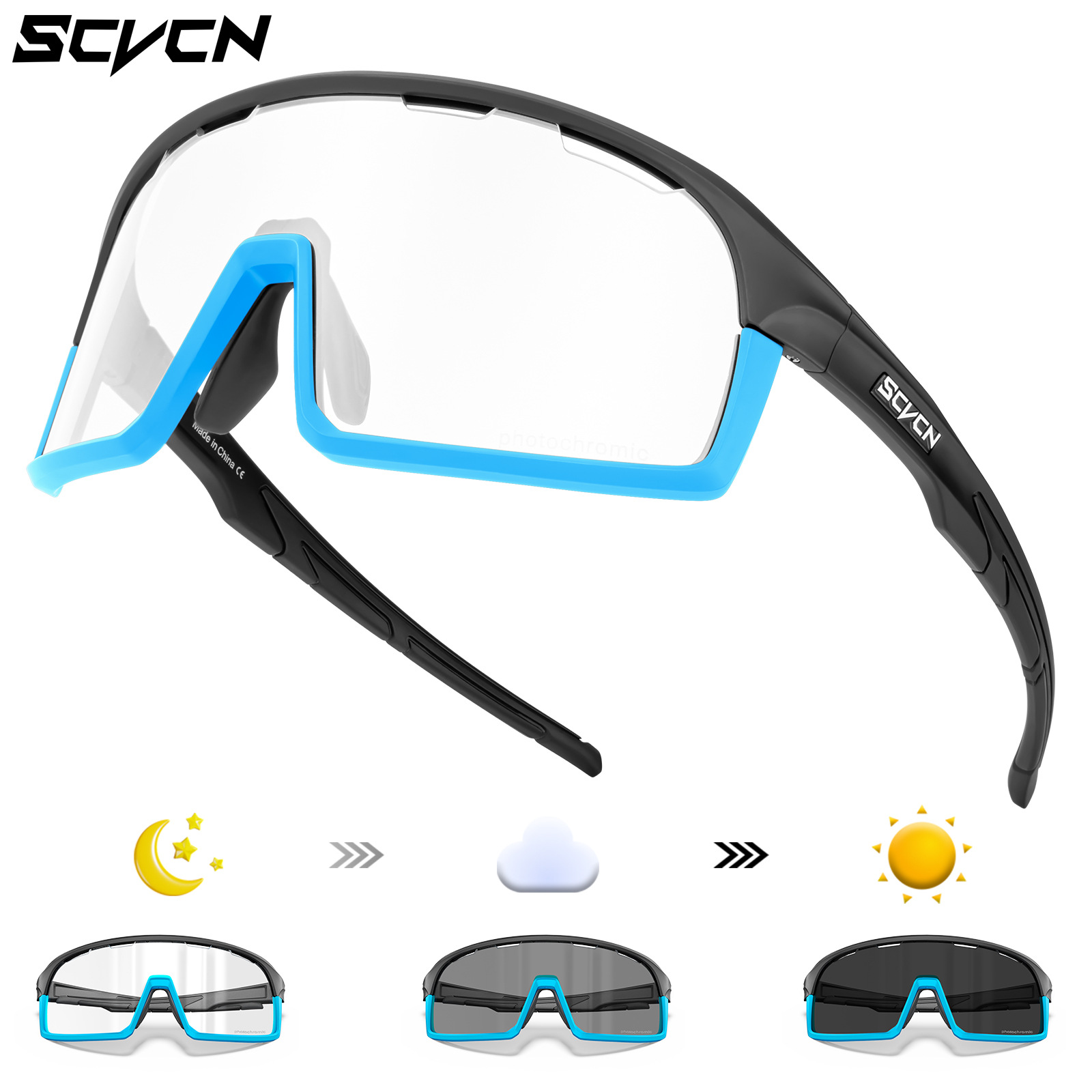 Gafas Fotocromáticas de Ciclismo TR90 Anti-viento para Bicicleta de Montaña