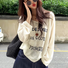 X.ZHEN设计感字母防晒罩衫女夏季新款气质薄款独特漂亮松弛感上衣