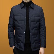 中年秋冬季男装翻领外套爸爸装棉服上衣加厚保暖棉袄男士冬款棉衣