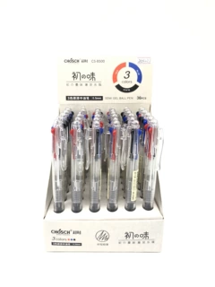 超时多色圆珠笔三色笔按压式按动原子笔彩色中油笔芯多功能合一批