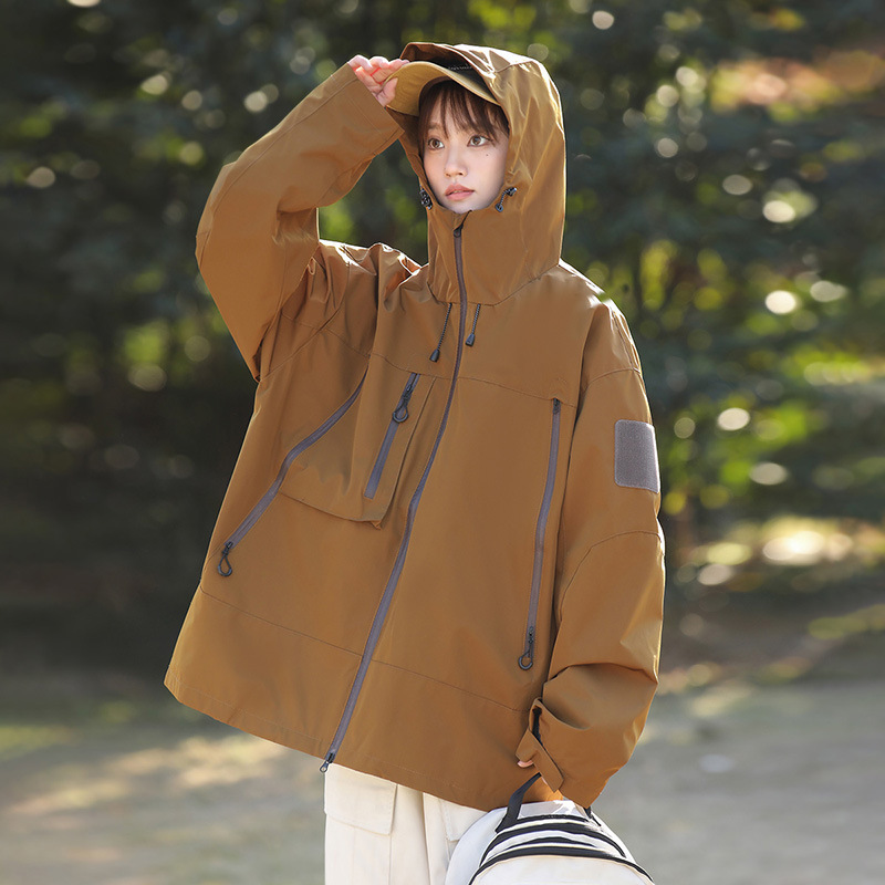 工場卸売 カップル用ジャケット メンズ機能性風作業服 アウトドア防水 秋服 レディースジャケット カップルアウトドア|undefined