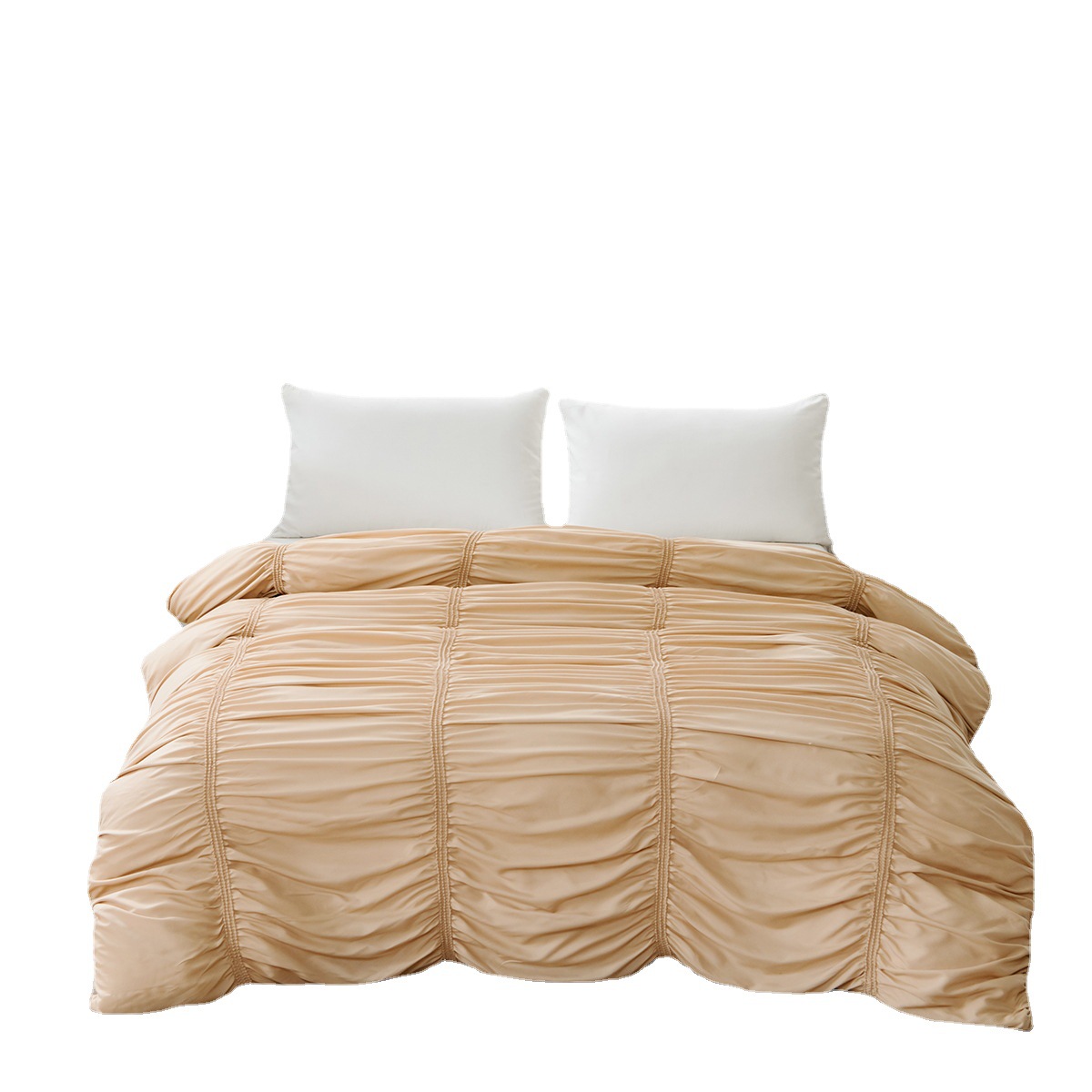 跨境家纺三件套外贸美国亚马逊热销松紧绣缩裥款爆款胖被