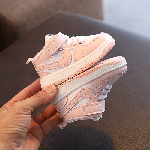 Mid-top children's sports shoes for boys and girls  new spring and autumn baby white shoes baby shoes toddler shoes