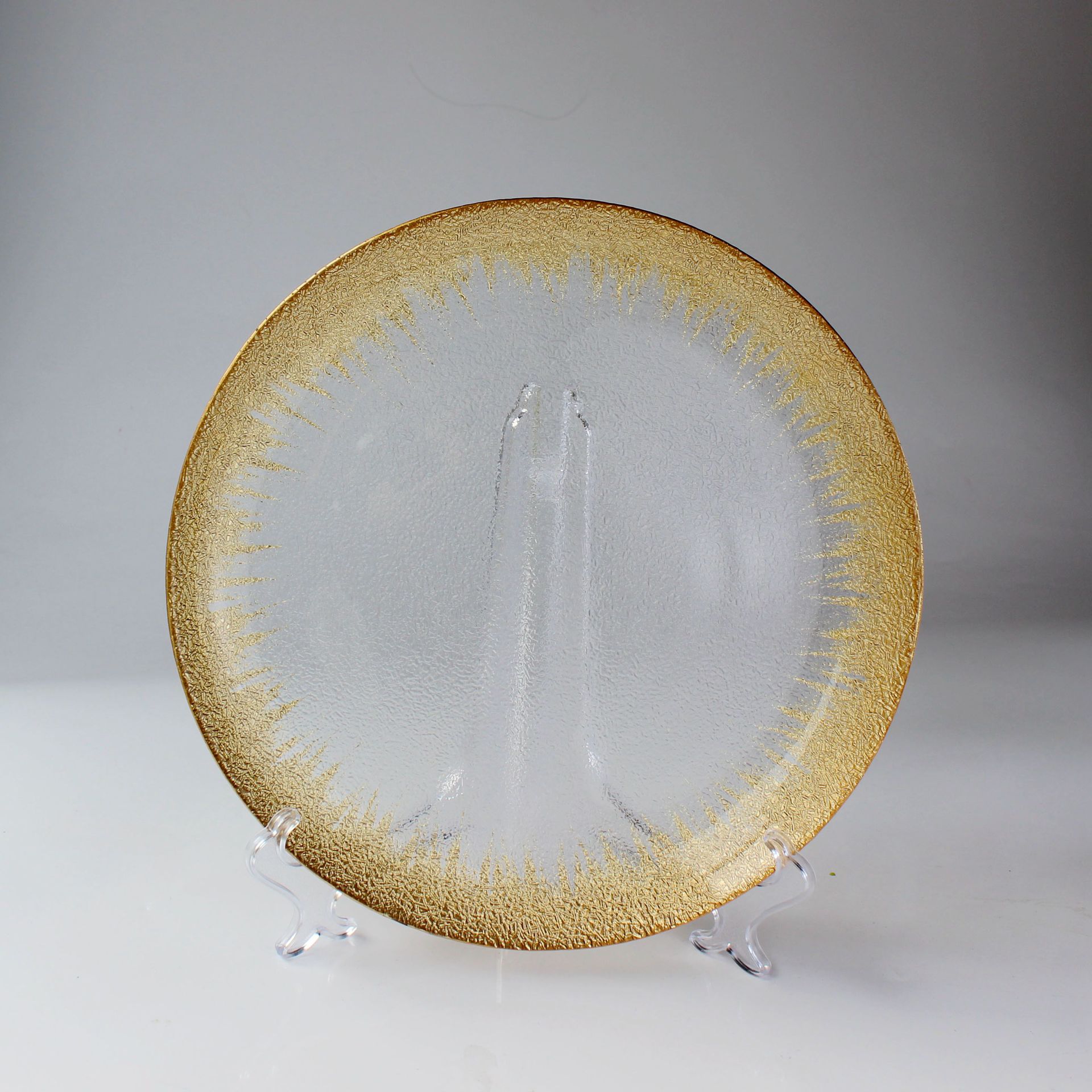 Creative Gold foil Edge Bowl and disc set Hotel Club Wedding Western Food Plate Cross - Border vajilla wholesale postre Glass Plate