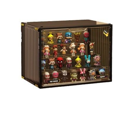 Labubu Macaroon Vinyl Doll Labubu Sit Party Display Box Dust-proof Container Storage Box Cabinet