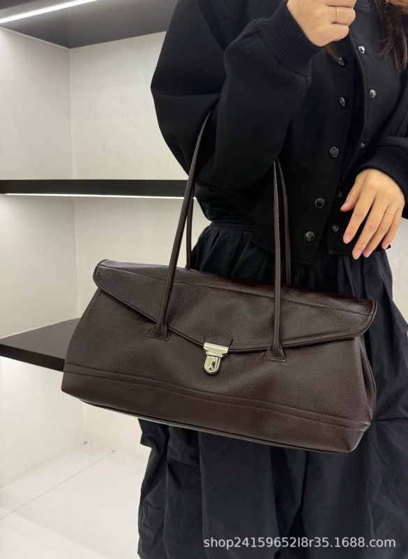 外贸跨境真皮小众波士顿保龄球包女新款高级感单肩腋下包bag通勤|undefined