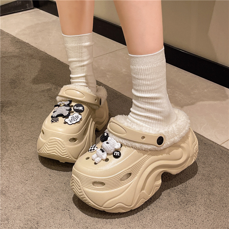 5691 cotton shoes double bear khaki