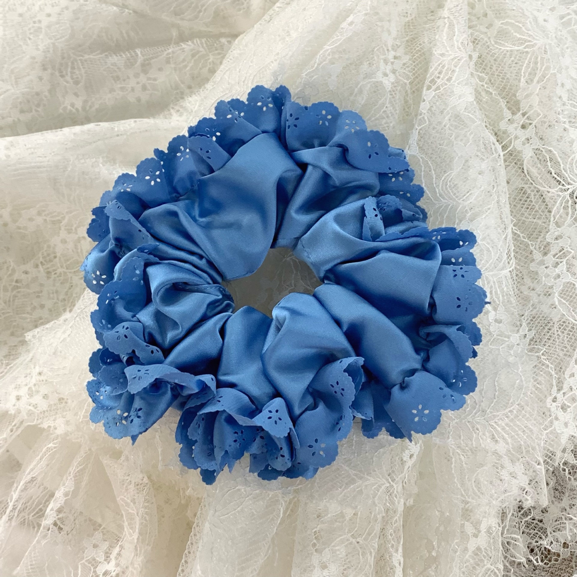 Peetales de encaje dulce círculo de intestino grueso nicho femenino de alto nivel anillo de cabello francés temperamento suave adornamiento para el cabello