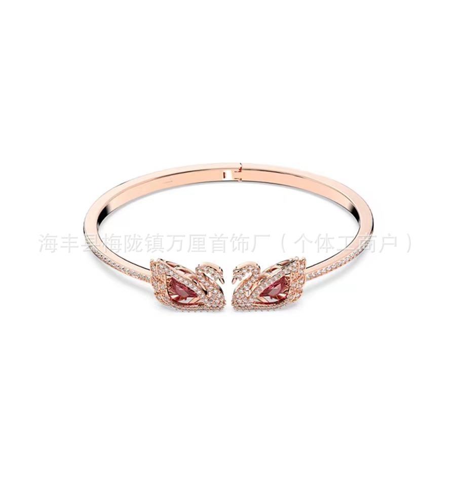 灵动红天鹅手镯【玫瑰金色】