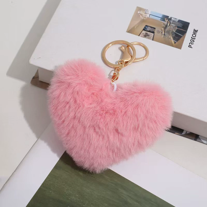 Plush keychain heart-shaped, bag