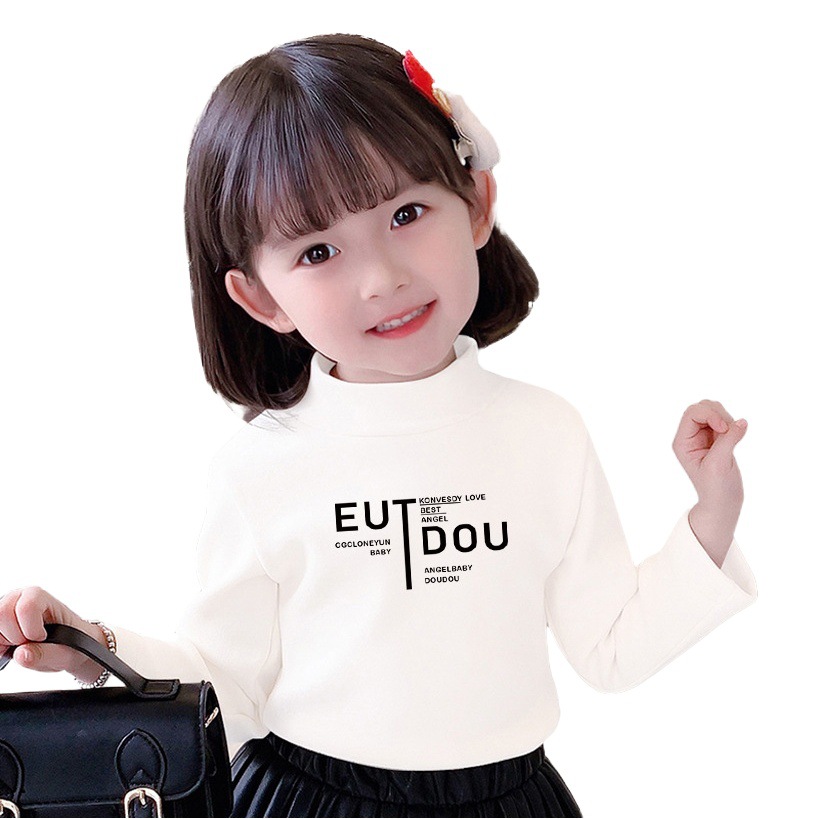 2023 nuevo Otoño e Invierno 3-8 años media camisa de fondo de cuello alto para niños ropa interior cálida para bebés de terciopelo camiseta