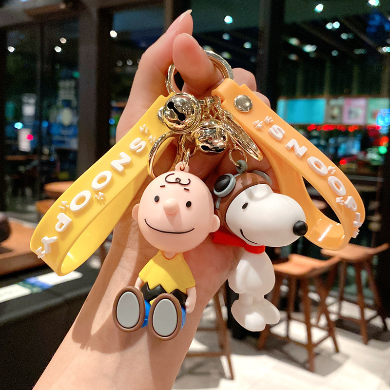 Cartoon Snoopy Charlie Keychain School Bag Pendant Student Female Exquisite Cute Creative Couple Car Key Chain