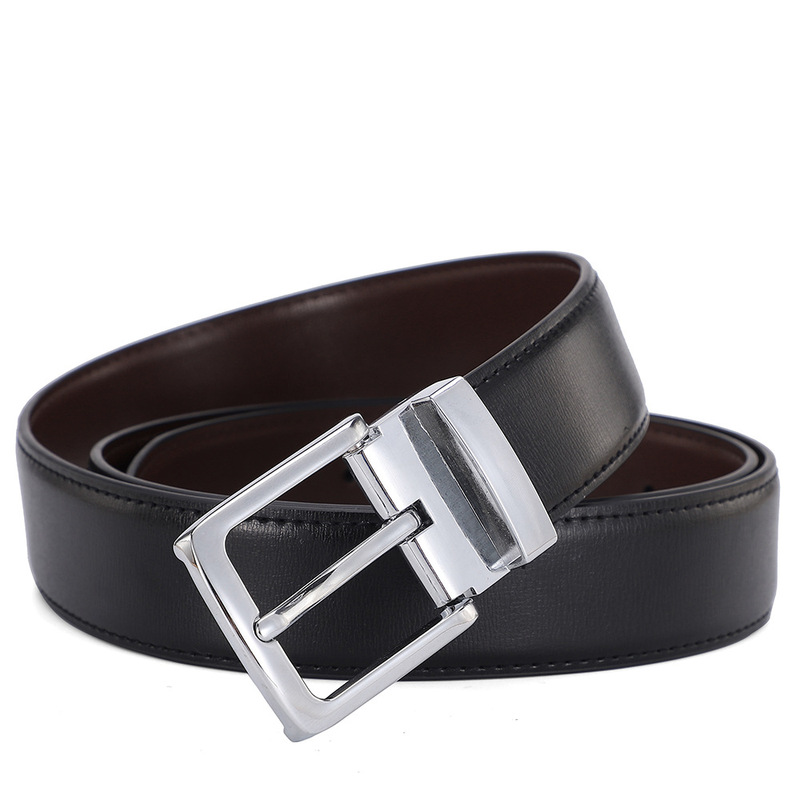 2022 explosions Amazon men's pin buckle belt manufacturers wholesale pin buckle double-sided leather cross-border belt pin buckle
