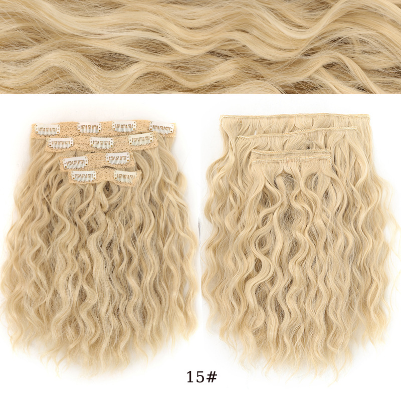 Extensii de păr sintetice cu clip ondulate efect undă_voghion.com