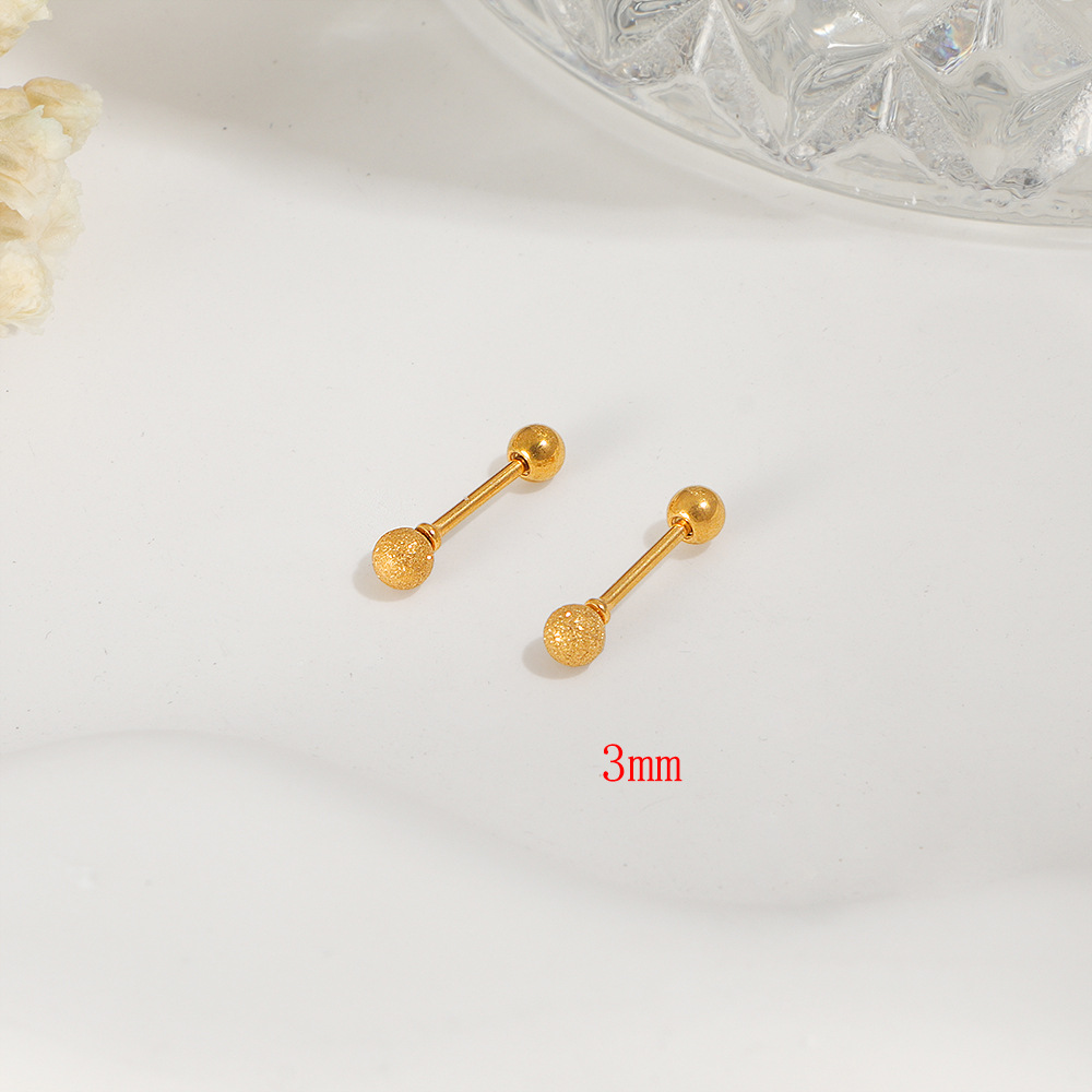 E168 반투명 비즈 [3MM] 나사가 달린 귀걸이