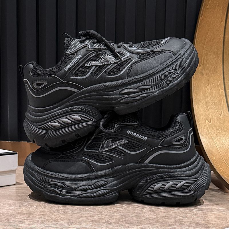 Huili women's casual thick-soled height-increasing dad shoes, 2026 new spring/autumn collection, versatile black sneakers for students