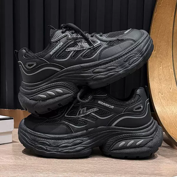 Huili women's casual thick-soled height-increasing dad shoes, 2026 new spring/autumn collection, versatile black sneakers for students