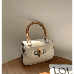 Bamboo Knot Lock Retro Saddle Bag Unique Small Handbag Women's Bag 2023 New Trend Fashion Shoulder Bag Top Handle Bag