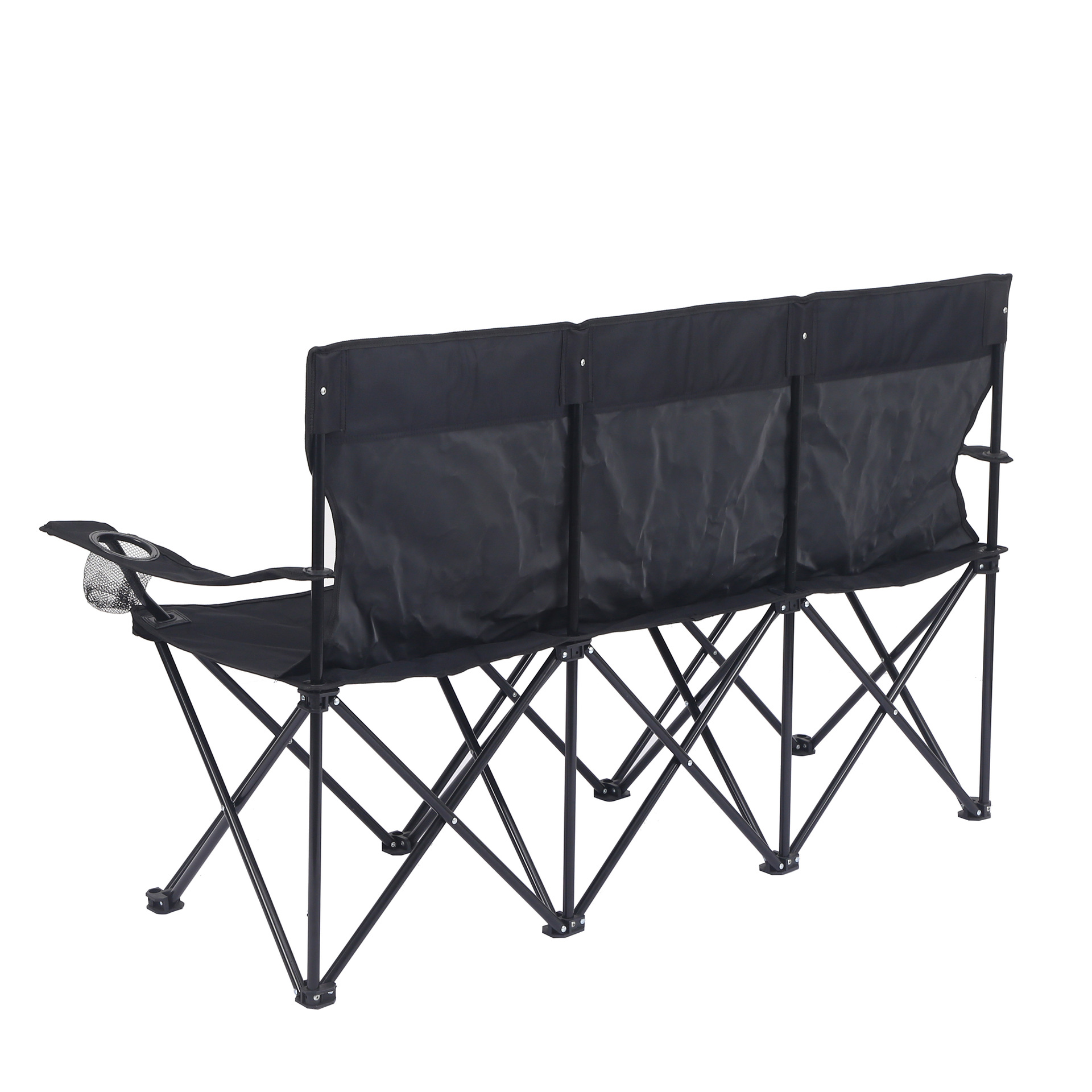 Silla plegable deportiva al aire libre de tres personas, reposabrazos, silla de playa, camping de ocio, fábrica de sillas adosadas fijas al por mayor
