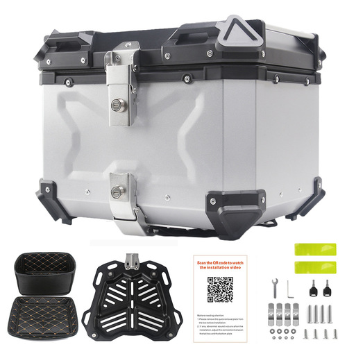 Motorcycle rear trunk quick release aluminum alloy trunk 32/45L/55L/65L/80L multi-specification waterproof trunk