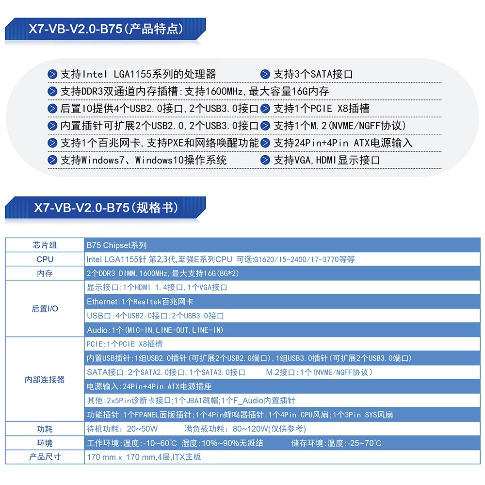 B75A Computer Mainboard Desktop DDR3 Memory Support LGA-1155 Pixel i3 i7CPU office household