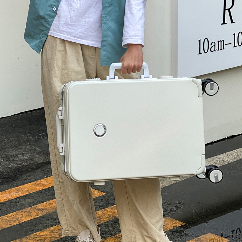 High-end aluminum frame suitcase, men's universal wheel travel suitcase, women's travel suitcase, combination lock, wedding suitcase, 20cm carry-on trolley case, 26-inch, 24cm
