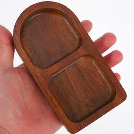 相思木托盘风实木盘长方形凹槽托板寿司盘木质调味罐底托茶盘