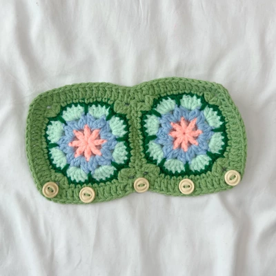 Chrysanthemum and Sunflower Designs, Fashionable | Seat belt shoulder pad - green-gerbera-safety-belt-cover-1pcs-205x10cm