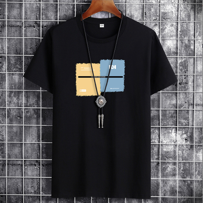 De una pieza de entrega de manga corta Camiseta de los hombres de cuello redondo de primavera y otoño estudiante camiseta superior ropa casual Camisa interior de los hombres