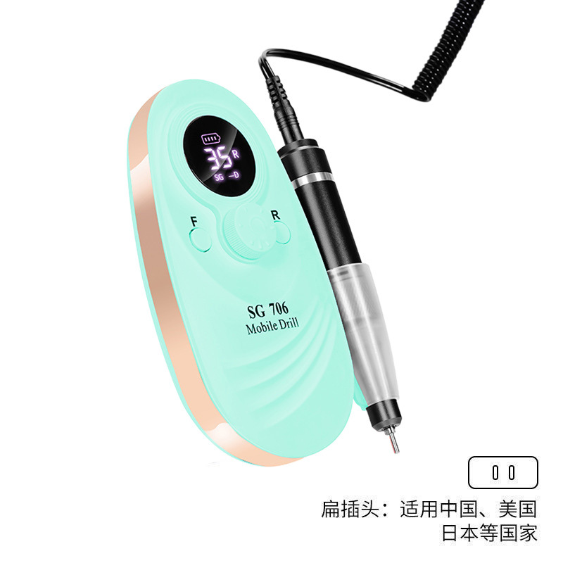 Lijadora de uñas transfronteriza, lijadora de uñas de descarga profesional de alta velocidad, dispositivo de almacenamiento eléctrico, máquina de limpieza de uñas creativa y colorida