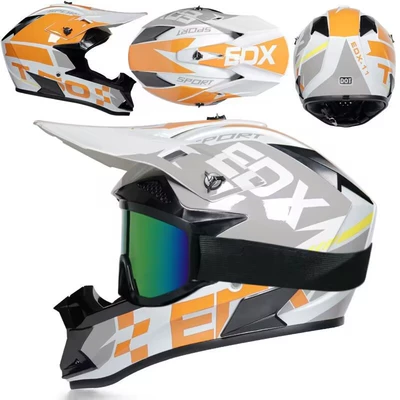 mountain bike riding: Motosiklet kaskı (dəbilqə) - white-innovative-goggles-gloves-mask-s