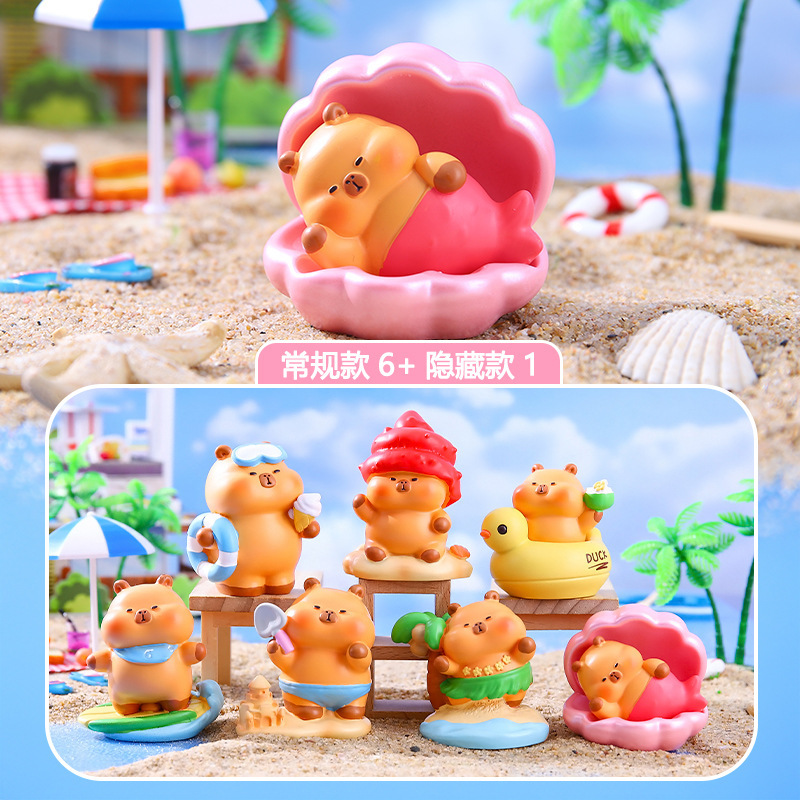 小红书同款豚门许愿农场卡通盲盒创意潮玩卡皮巴拉儿童玩具装饰品|undefined