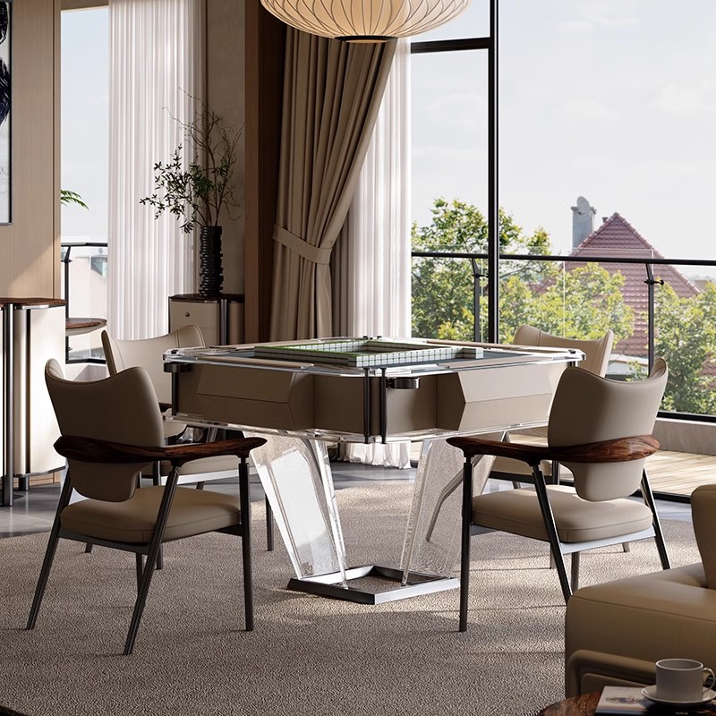 Mesa de mahjong minimalista italiana, hogar automático, mesa de comedor flotante eléctrica multifuncional, mesa de mahjong de doble uso, silenciosa y silenciosa