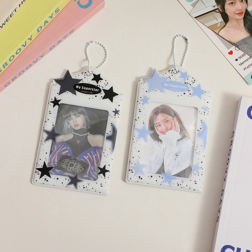 Ins style new star card holder Korean girl photo display pendant star chasing three-inch small card storage card bag for women
