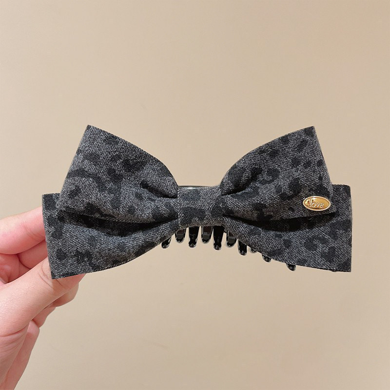3#Gray leopard print banana clip, approximately 13cm