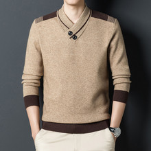 秋冬潮流新品男士毛衣针织衫欧美风个性休闲毛衫中年加厚打底毛衣