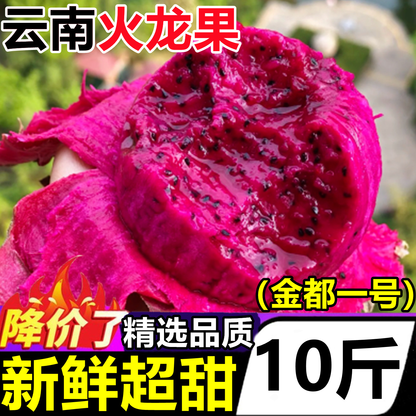 云南火龙果红心新鲜10斤整箱蜜金都一号宝红心火龙果新鲜当季水果