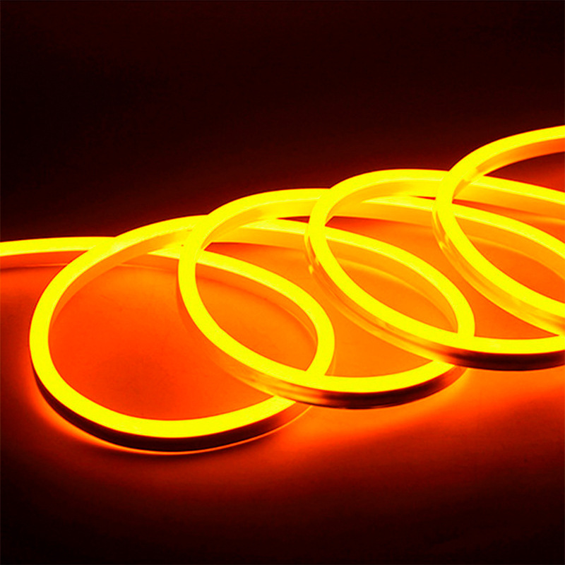 Tira de Luz de Neón Flexible de 12 mm, 12 V/24 V, Material de Silicona, Pegamento de PU, IP67, Iluminación Publicitaria, Letras Luminosas