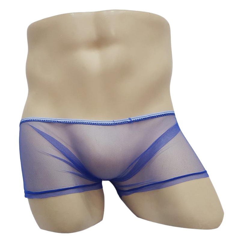 Sotong ropa interior de hombre malla transparente cintura baja calzoncillos de los hombres cintura baja sexy moda transpirable Boxer shorts