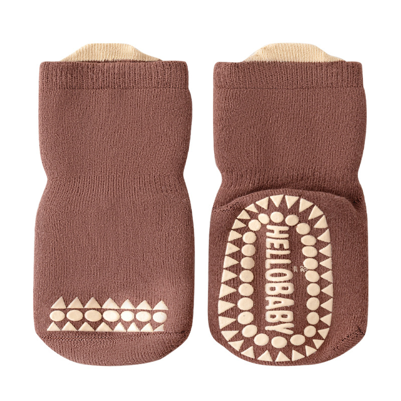 Calcetines de bebé para el suelo, invierno 2024, nuevo estilo, borde suelto sin costuras, antideslizantes para interiores, calcetines de media pantorrilla para niños y niñas pequeños