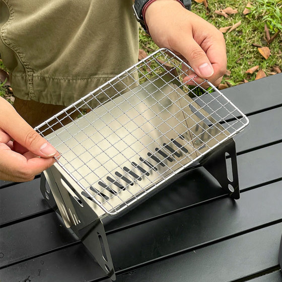 Outdoor folding card stove burning stove firewood stove camping supplies portable small stainless steel barbecue stove
