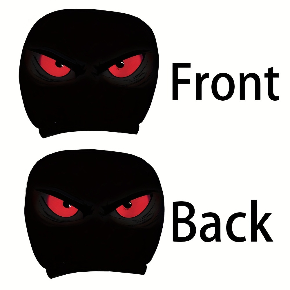 Car Headrest Cover with Red Devil Eye Pattern Print, Customizable with Label, Dropshipping Available, Made from Supplied Images, Cross-Border Hot-Selling Item, Universal
