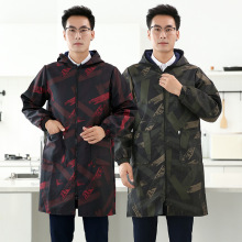 男士加绒罩衣大人厨房冬季时尚工作服防水防油长袖成人围裙加厚男