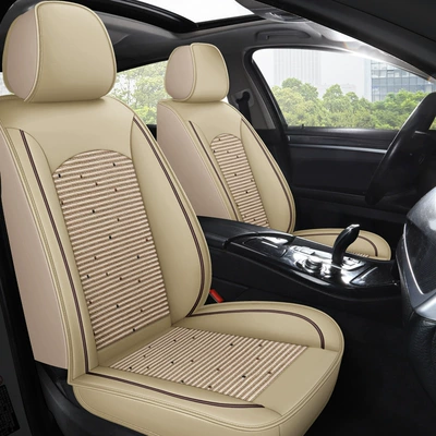 leather universal cushion for ice silk | Universal seat cover - warm-rice-full-leather-standard-version