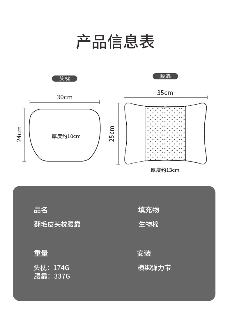 Suitable for BYD Han DM/EV Han L car universal four-season headrest, neck pillow, and lumbar support set