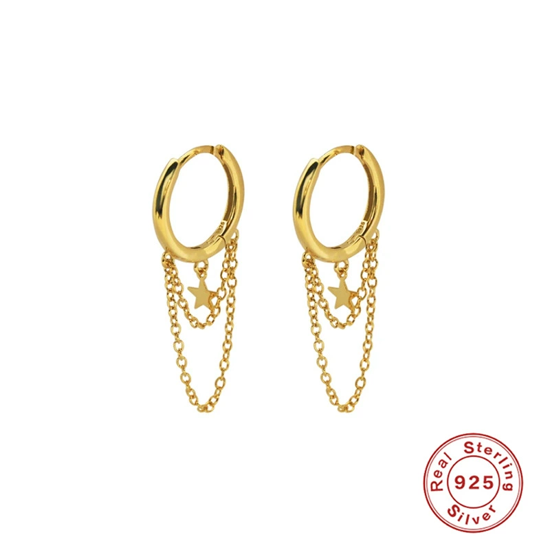 Chain, design pendant, fashionable trend brand earrings, silver 925 sample, trend of season, European style