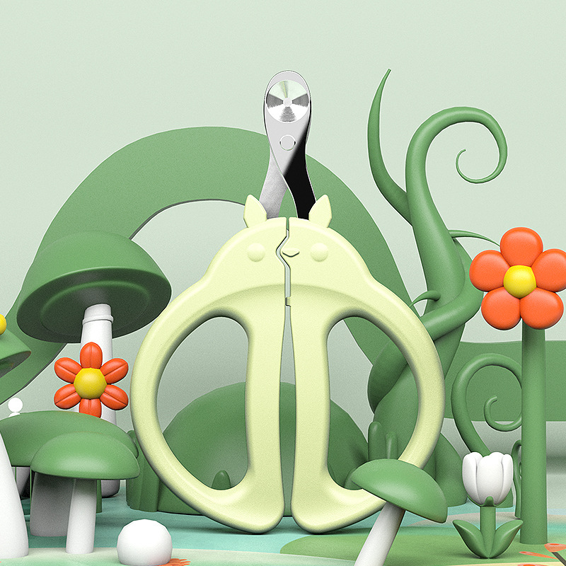 Original nueva mascota Totoro cortaúñas doble agujero pequeño ciego tijeras anti-sangrado agujero redondo límite gatito gato cortaúñas