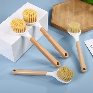 Sisal Pot Washing Brush Household Kitchen Pot Brush Wooden Handle Decontamination Dishwashing Cleaning Brush Non-Stick Oil Pot Brush Wholesale